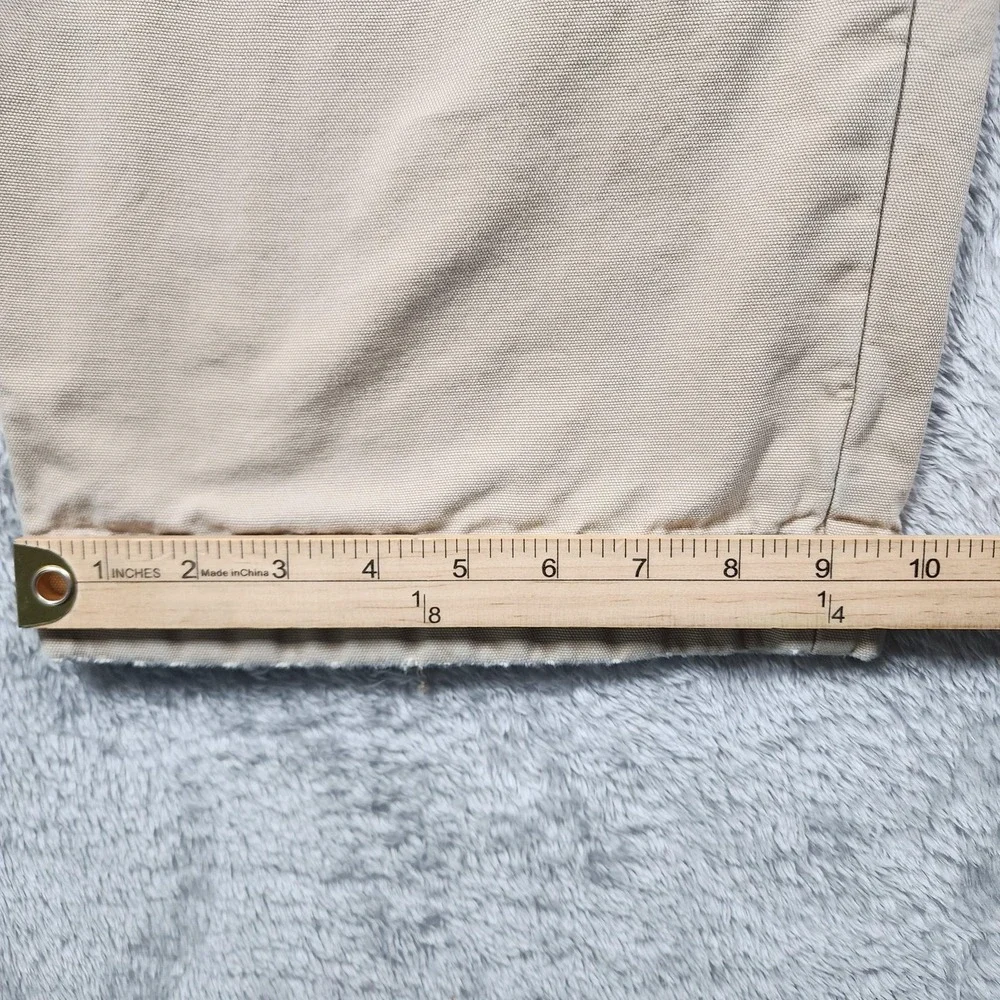 VINTAGE LL Bean Pants Mens 42x34 (Fits 38x32) Beige Flannel‎ Lined Chino Winter